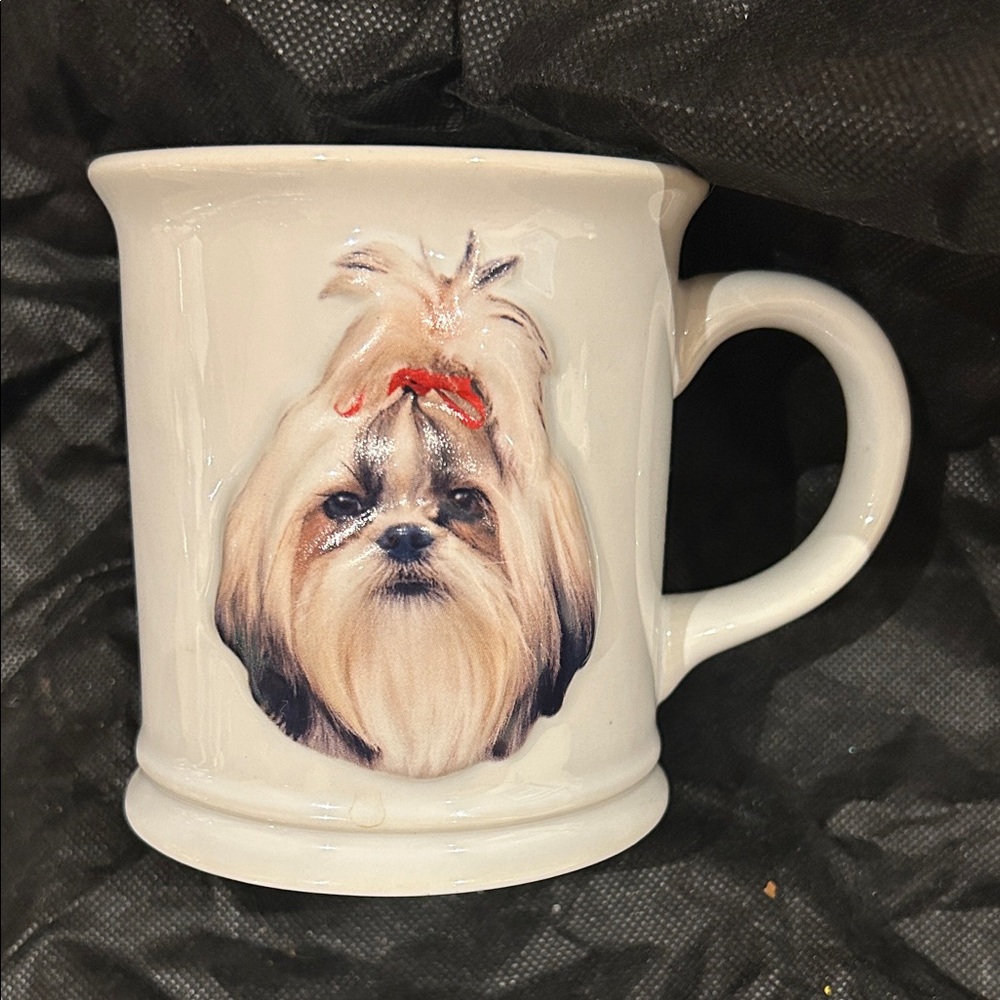 SHIHTZU CERAMIC DOG MUG NEVER USED.